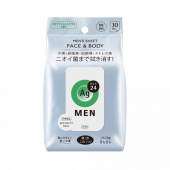 SHISEIDO AG DEO 24 Cалфетки влажные для лица и тела мужские аромат цитруса 30 шт