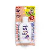 PIGEON Солнцезащитная молочная эмульсия UV BABY Water Milk SPF15 для лица и тела, детская, возраст 0+, флакон 60 гр.
