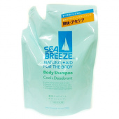 SHISEIDO Шампунь для тела мужской с охлаждающим и дезодорирующим эффектом SEA BREEZE аромат мяты  мягкая упаковка   400мл