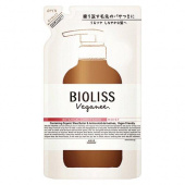 KOSE Кондиционер для волос Bioliss Veganee увлажняющий с натуральными маслами, аромат розы и черной смородины, сменная упаковка 340 мл