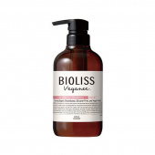 KOSE Шампунь для волос Bioliss Veganee увлажняющий с натуральными маслами, аромат розы и черной смородины, диспенсер с дозатором 480 мл