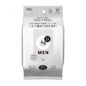SHISEIDO AG DEO 24 Cалфетки влажные для лица и тела мужские без аромата 30 шт
