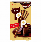 LOTTE Торро Хрустящие темные палочки с начинкой и покрытые горьким шоколадом, 72 гр. 2 пакета