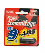 Лезвия FEATHER F-system Samurai Edge сменные для мужской бритвы с тройным лезвием 9 шт