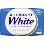 KAO Крем-мыло White бархатистое твердое кусковое, с ароматом белых цветов, 1 шт.* 130 гр.