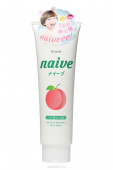 KRACIE Пенка для умывания и удаления макияжа Naive с экстрактом листьев персикового дерева, туба 200 гр
