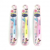 LION НАБОР Детских зубных щеток KIDS серия Disney с гибкой головкой и нескользящей силиконовой ручкой, от 0 до 2 лет, мягкая щетина, 3 цвета: розовая, голубая, желтая